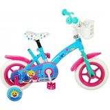 Ocean Kinderfiets - Unisex - 10 inch - Roze Blauw - Doortrapper