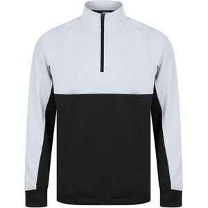 Finden & Hales Unisex fleece top met kwart rits voor volwassenen (3XL) (Zwart/Wit)
