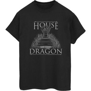 Game Of Thrones: House Of The Dragon Dames/Dames Troon Tekst Katoenen Vriend T-shirt (S) (Zwart)