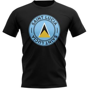 Saint Lucia Football Badge T-Shirt (Black)