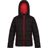 Regatta Thermisch gewatteerde jas voor kinderen (128) (Zwart/Klassiek Rood)