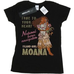 Disney Dames/Dames Moana Natural Born Navigator Katoenen T-Shirt (L) (Zwart)