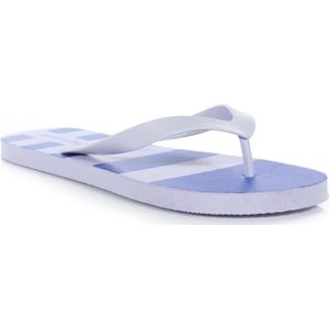 Regatta Heren Bali gestreepte teenslippers (42 EU) (Lapis Blauw/Wit)