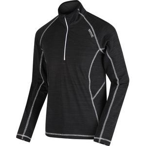 Regatta Heren Yonder Quick Dry Vochtigheid Wicking Half Zip Fleece Jasje (S) (Zwart)