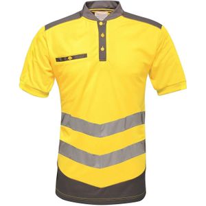 Regatta Heren Tactisch Hi Vis Polo Shirt (XL) (Geel/Grijs)