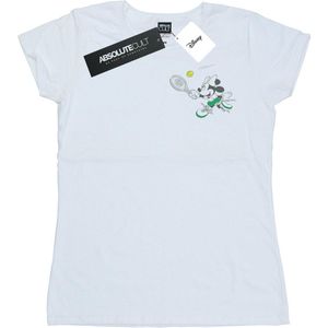 Disney Dames/Dames Minnie Mouse Tennis Borstprint Katoenen T-Shirt (M) (Wit)