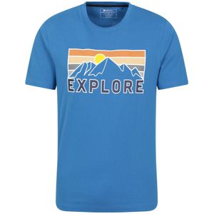 Mountain Warehouse Heren Explore Organic T-Shirt (XXS) (Blauw)