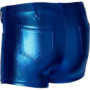 Apollo - Hotpants dames - Latex - Kobalt Blauw - Maat L/XL - Hotpants - Carnavalskleding - Feestkleding - Hotpants latex - Hotpants dames