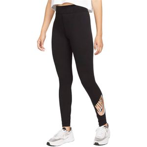 Nike Dames/Dames Essentiële Gedrukte Hoge Taille Sportlegging (S) (Zwart)