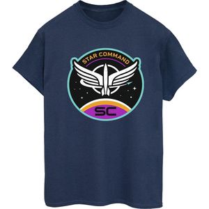 Disney Dames/Dames Lightyear Sterren Commando Cirkel Katoenen Vriend T-shirt (S) (Marineblauw)