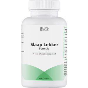 Slaap Lekker Formule | 30 capsules | Nachtrust | Natuurlijk slaapmiddel | Ashwagandha | Valeriaanwordtel | L-theanine | Kamile | Passiflora | 5-HTP | Luto Supplements