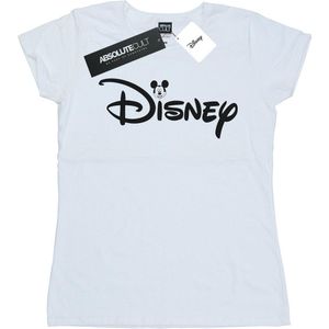 Disney Dames/Dames Mickey Mouse Hoofd Logo Katoenen T-Shirt (XL) (Wit)