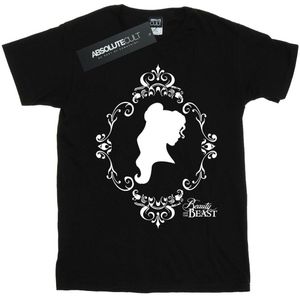 Disney Princess Meisjes Belle Silhouet Katoenen T-Shirt (140-146) (Zwart)