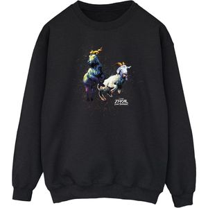 Marvel Heren Thor Liefde en Donder Toothgnasher Vlammen Sweatshirt (3XL) (Zwart)