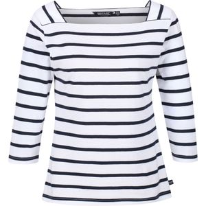 Regatta Dames/dames Polexia Stripe T-shirt (34 DE) (Wit/Zwaar)