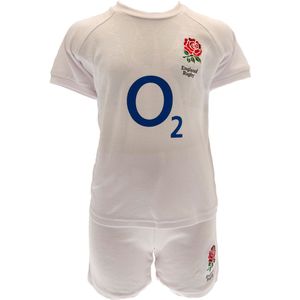 England RFU Baby-T-shirt & -shortset voor thuis (9-12 Monate (Baby)) (Wit)