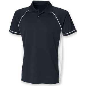 Finden & Hales Herenpanel Prestaties Sport Polo T-Shirt (Large) (Marine / Wit)
