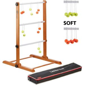 Prof. Laddergolf Spinladder set van Ubergames. SOFT ballen: Fluor Geel, Oranje Laddergolf set Kwaliteit en Klasse