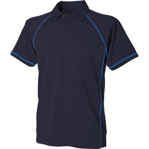 Finden & Hales Kinderen Unisex Piped Performance Sport Polo Shirt (7-8 Jahre) (Marine/Loyaal Blauw)