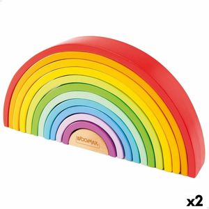 Houten Kinderpuzzel Woomax Regenboog 11 Onderdelen 2 Stuks