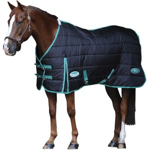 Weatherbeeta Green-Tec Standaard-Nek Medium Lichtgewicht Paarden Staldeken (122cm) (Zwart/Flesgroen)