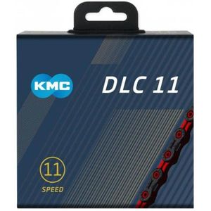 KMC ketting DLC11 black/red 118s