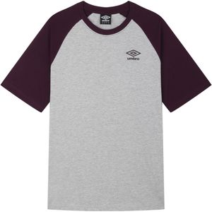 Umbro Heren Core Raglan T-shirt (L) (Grijs gemêleerd/paars)