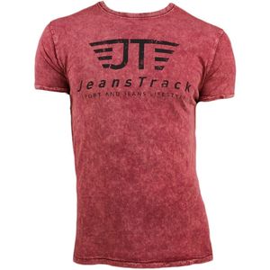 Jeanstrack men's basic snow red cotton t-shirt