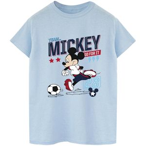 Disney Heren Mickey Mouse Team Mickey Voetbal T-shirt (S) (Babyblauw)