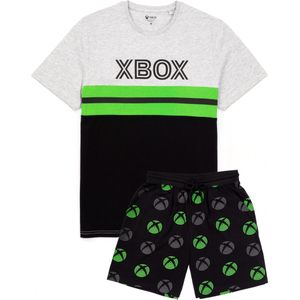 Xbox Heren korte geblokte pyjamaset (M) (Zwart)
