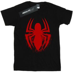 Marvel Jongens Spider-Man Logo Emblem T-shirt (140-146) (Zwart)