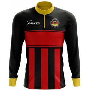 Germany Concept Football Half Zip Midlayer Top (Black-Red)