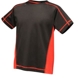 Regatta Activewear T-Shirt voor kinderen in Peking (34"" (176)) (Zwart/Klassiek Rood)