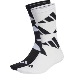 Adidas, Aeroready Crew Logo Brand Love Socks 2 paar, sokken, wit zwart, XL, unisex-volwassene