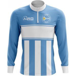 Tuva Concept Football Half Zip Midlayer Top (Sky Blue-White)