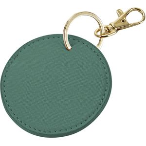 Bagbase Boutique cirkelvormige lederlook PU sleutelhanger  (Salie Groen)