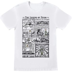 Nintendo Unisex Volwassen Tekeningen Legende van Zelda T-Shirt (XL) (Wit)