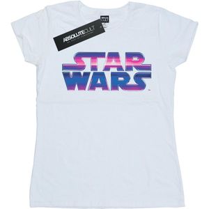 Star Wars Dames/Dames T-shirt Katoen met Neon Logo (L) (Wit)