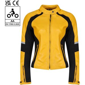 Motogirl Fiona Yellow Leather Jacket size S