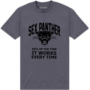 Anchorman Uniseks volwassen Panter T-Shirt (M) (Houtskool)