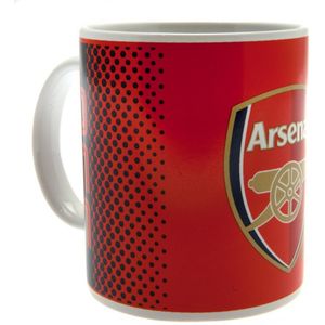 Arsenal FC Fade Design Keramische Mok In Acetaatdoos (9 x 8cm) (Rood/Wit/Zwaar)