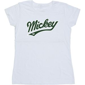 Disney Dames/Dames Mickey Mouse Vet Katoenen T-Shirt (L) (Wit)