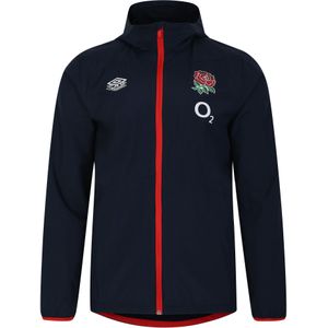 Umbro Heren 23/24 Engeland Rugby Track Jacket (M) (Marineblazer/Vlamscharlaken)
