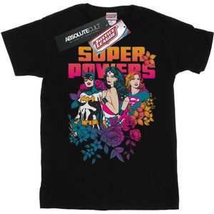 DC Comics Heren Super Powers Neon Bloemen T-shirt (XL) (Zwart)