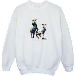 Marvel Meisjes Thor Love And Thunder Toothgnasher Flames Sweatshirt (104) (Wit)