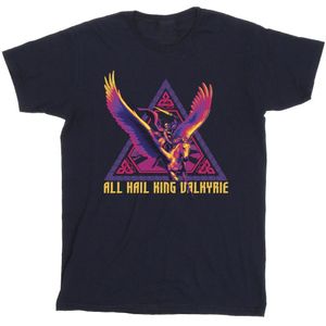 Marvel Heren Thor liefde en donder All Hail Valkyrie T-Shirt (5XL) (Marineblauw)