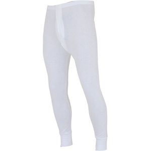 Floso Heren thermisch ondergoed Long Johns/Pants (Standard Range) (Taille: 91-100 cm (Large)) (Wit)