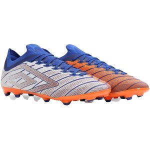 Umbro Volwassenen Velocita Elixir Premier Stevige Grond Voetbalschoenen (43,5 EU) (Wit/Diep Surf/Vermiljoen Oranje)