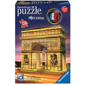Ravensburger 3D Puzzel Arc de Triomphe Night Edition (216 Stukjes, Triomfboog bij Nacht)
