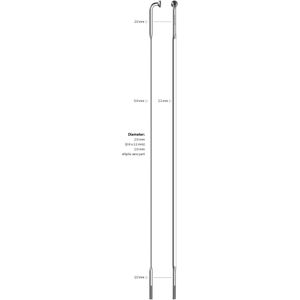 Sapim spaak 14-250 CX-Ray plat zilver met nippel (20st)